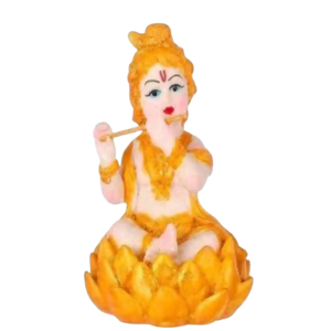 Baby Lotus Lord Krishna Playing Flute