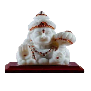 White Lord Hanuman Statue for Car Dashboard