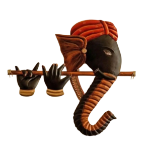 Ganesha Playing Flute Wall Hanging