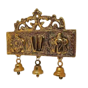 Tirupati Balaji Shankh Chakra Namah Wall Hanging with 3 Bells