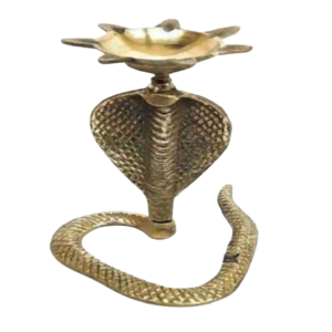 Brass Snake of Shiva with Oil Diya